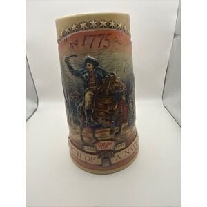 Miller High Life Birth of a Nation Beer Stein 1991 Paul Revere 1775 First Series